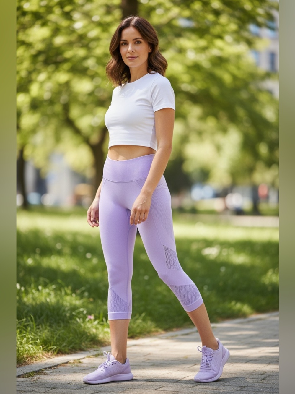 NUX Network Seamless Yoga Capri Leggings Purple Small NWT